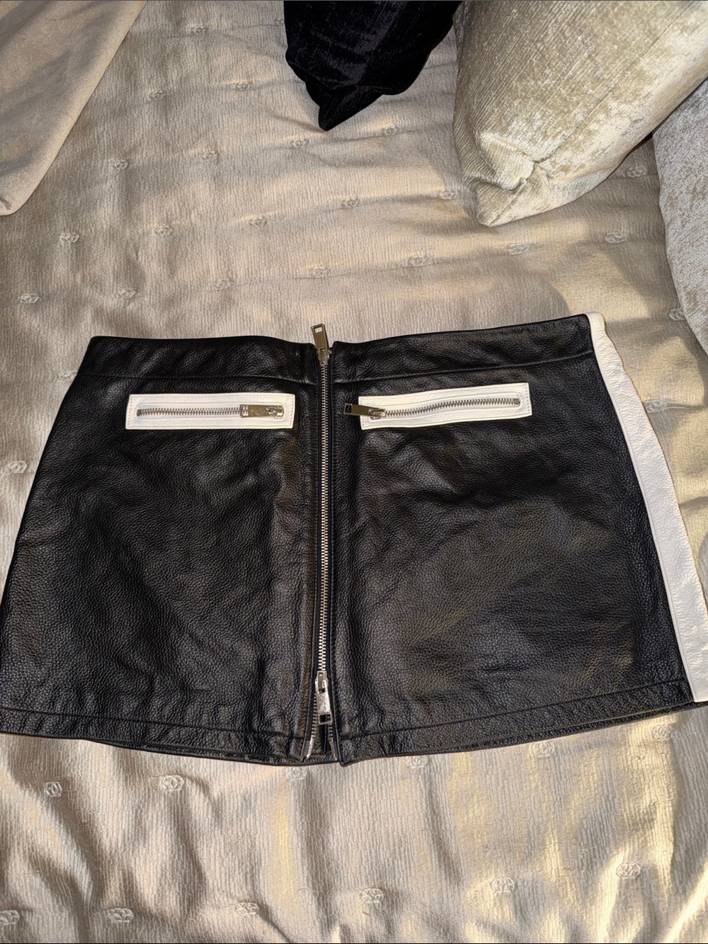 GRLFRND Black Mini Skirt with White Trim